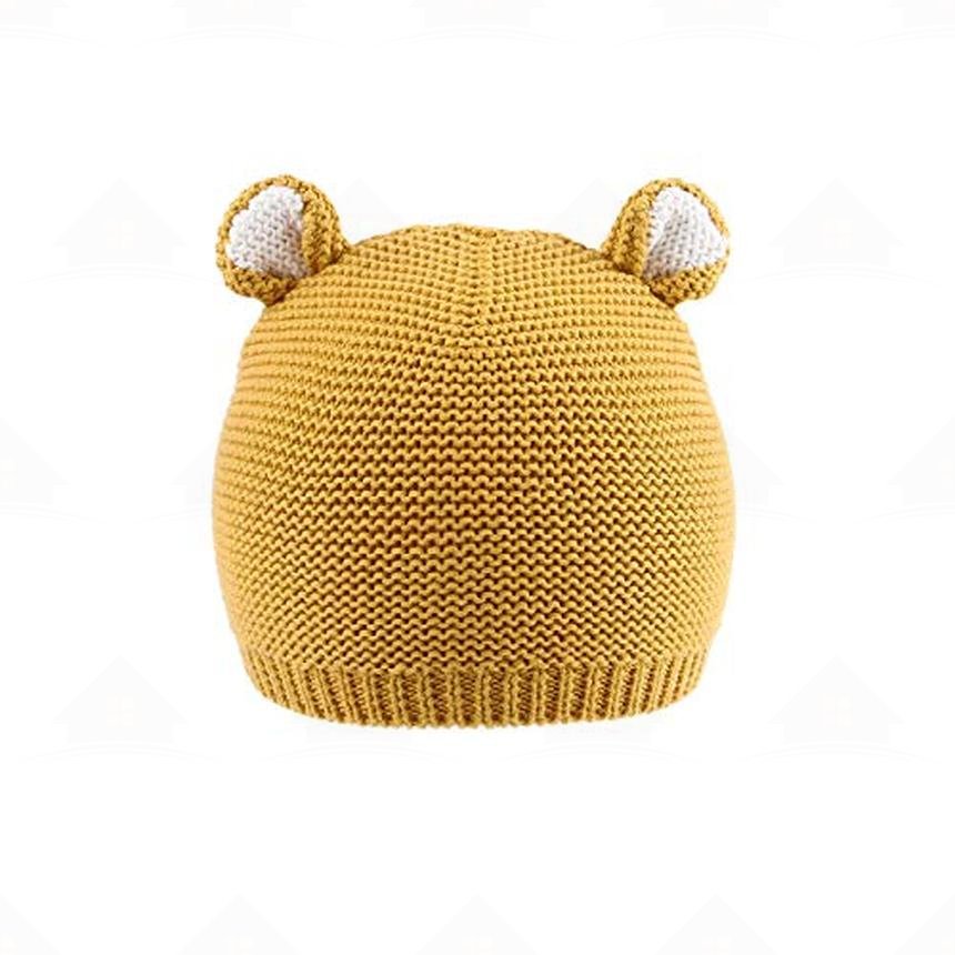 Home Prefer Baby Knit Hat Cotton Bear Beanie Soft Cute Infant Fall Winter Hats for Boys Girls