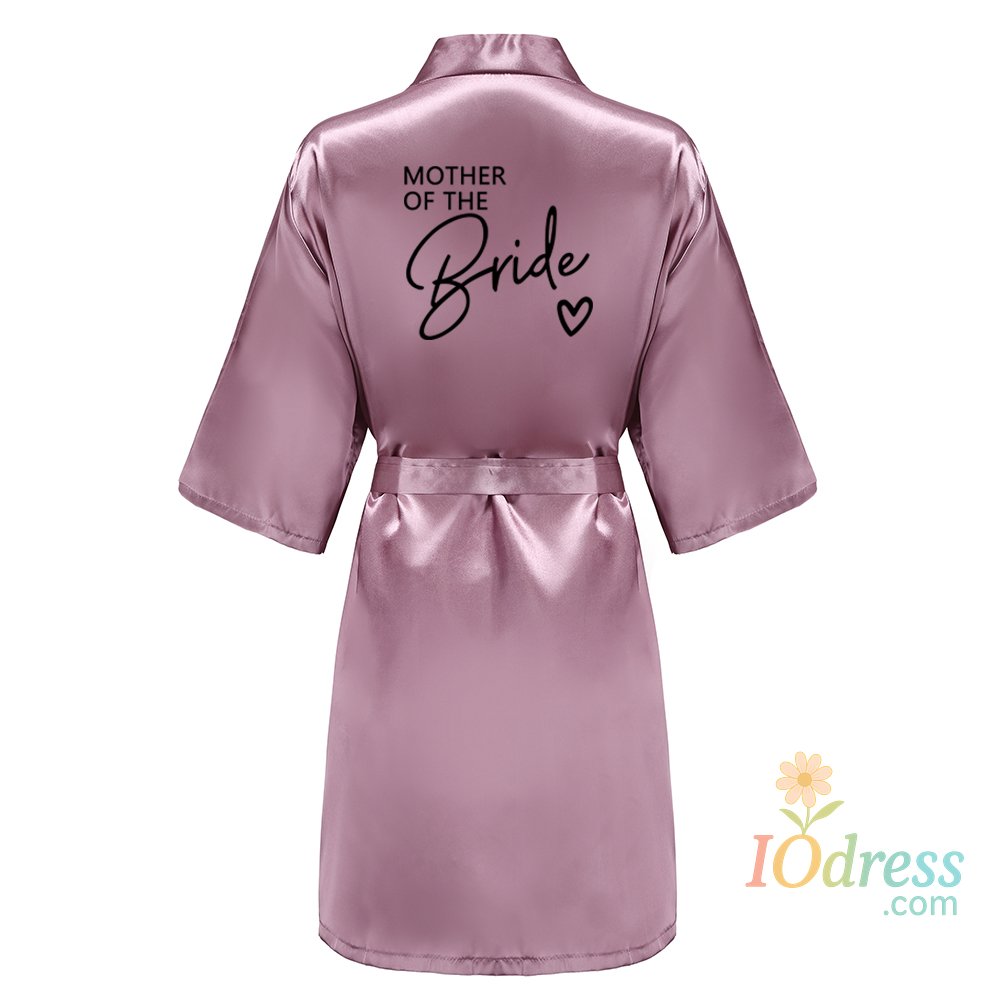 IO Dress Wedding Party Team Bride Robe With Black Letters Kimono Satin Pajamas Bridesmaid Bathrobe SP003