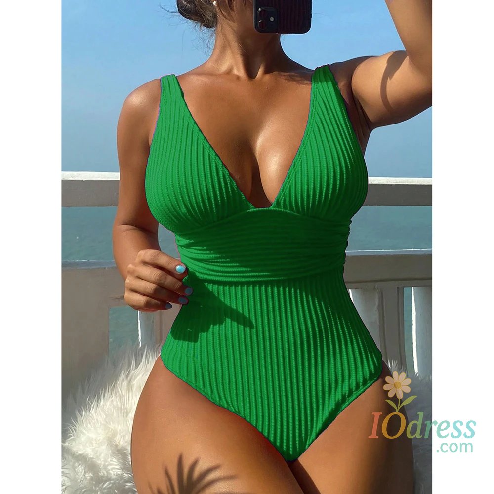 IO Dress Deep V One Piece Swimsuit Women 2025 Push Up Swimwear Female Sexy Summer Beachwear Swim for Bathing Suits Micro Korean Monokini