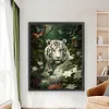(Big Size)White Tiger - 11CT Stamped Cross Stitch - 50*60cm - Animal