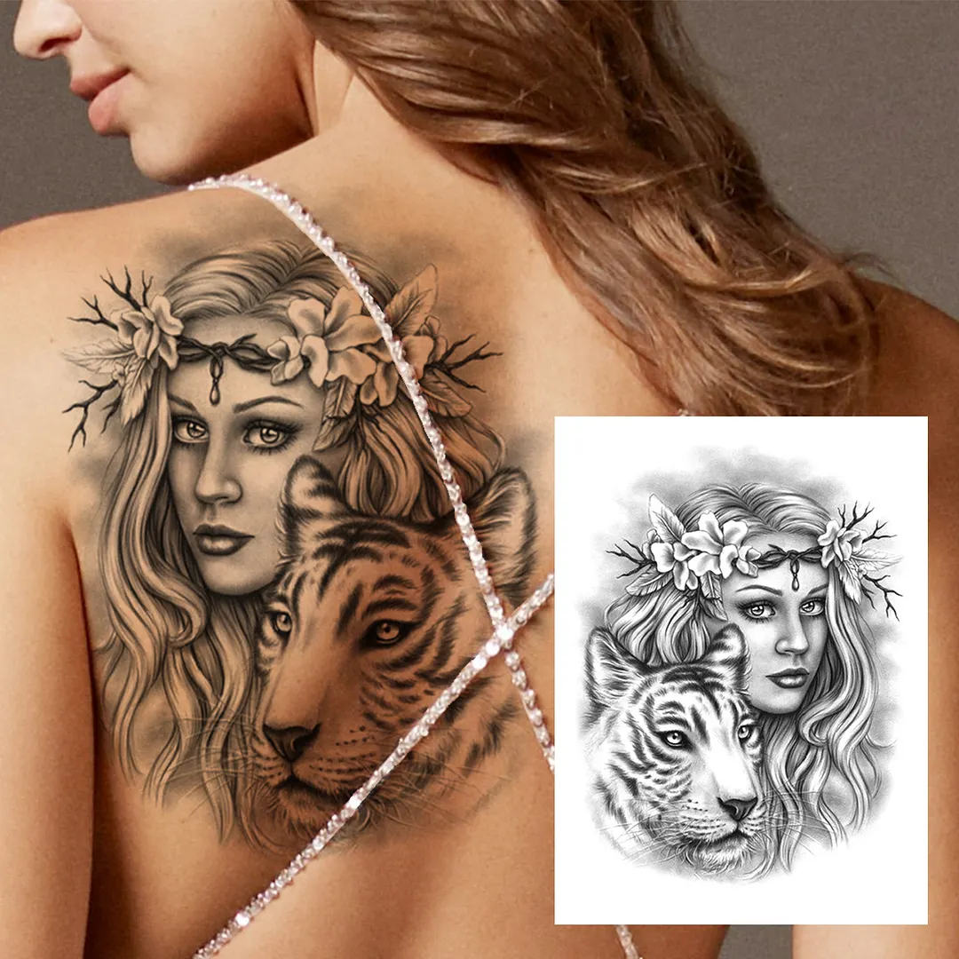 Sdrawing Mouth Skeleton Temporary Tattoos For Women Men Child Boys Halloween Fake Clown Tattoo Sticker Owl Skull Demon Tatoo Body Arm