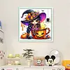 Pumpkin Witch-Partial 11CT Stamped Cross Stitch Bead Embroidery 36*36cm/14.17*14.17in