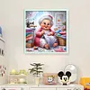 Happy Old Lady - 11CT Stamped Cross Stitch - 45*45cm