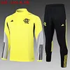 2024/2025 Flamengo Half-Pull Training Suit Yellow Football Shirt 1:1 Thai Quality
