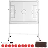[US Local Warehouse] Mobile Double-Sided Soccer Coaching Board Height Adjustable Whiteboard with Wheels Dry Erase Board with Magnets Pen & Eraser for Coaches (Football)