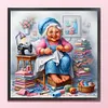 Happy Old Lady - 11CT Stamped Cross Stitch - 45*45cm