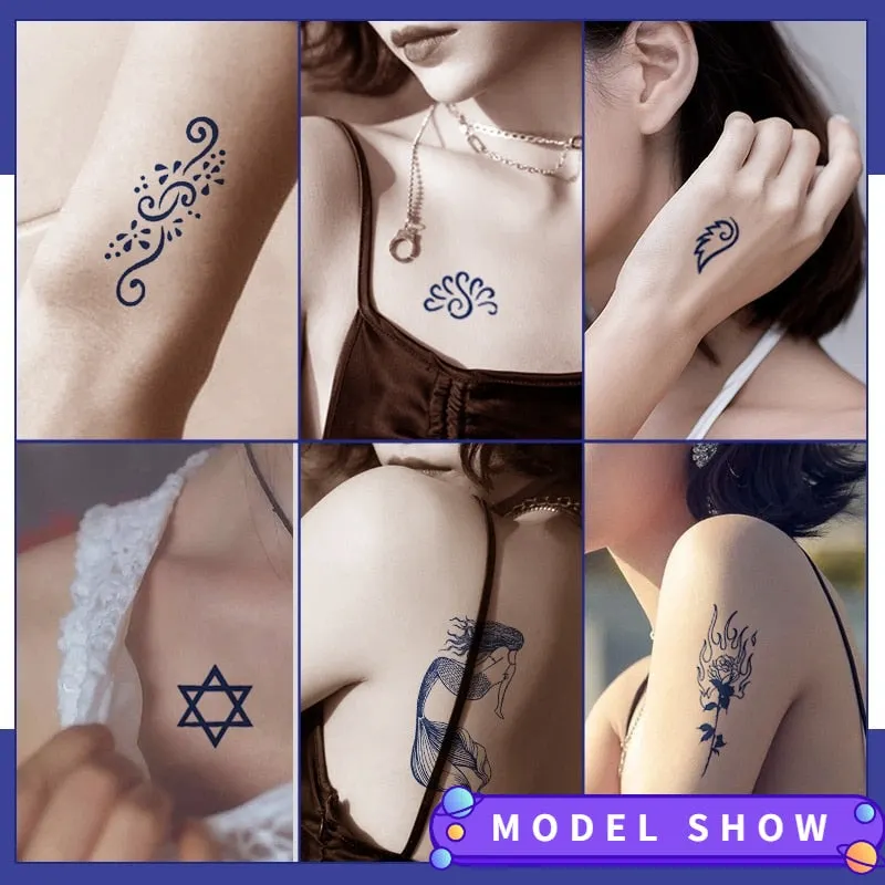 S01-40 herbal tattoo stickers ins wind juice vegetation tattoo simulation stickers durable waterproof men and women