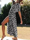 Retro Ethnic Printed Batwing Sleeves Maxi Dress