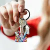 (US Local)PET Double Sided Special Shaped Easter Alphabet DIY Diamond Painting Keychain