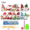 12Pcs Acrylic Christmas Hanging Diamond Painting Art Kits for Christmas Tree