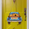 DIY Diamond Painting Truck Decor Wooden Welcome Sign with 12 Interchangeable Holiday Icons, Farmhouse Style Hanging Kit