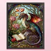(Stamped/Counted) Pterosaur Reading - 14CT Cross Stitch 45*55cm/17.72*21.65in