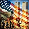 Diamond Painting -DIY Round Drill Twin Towers Under The National Flag(40*40CM)