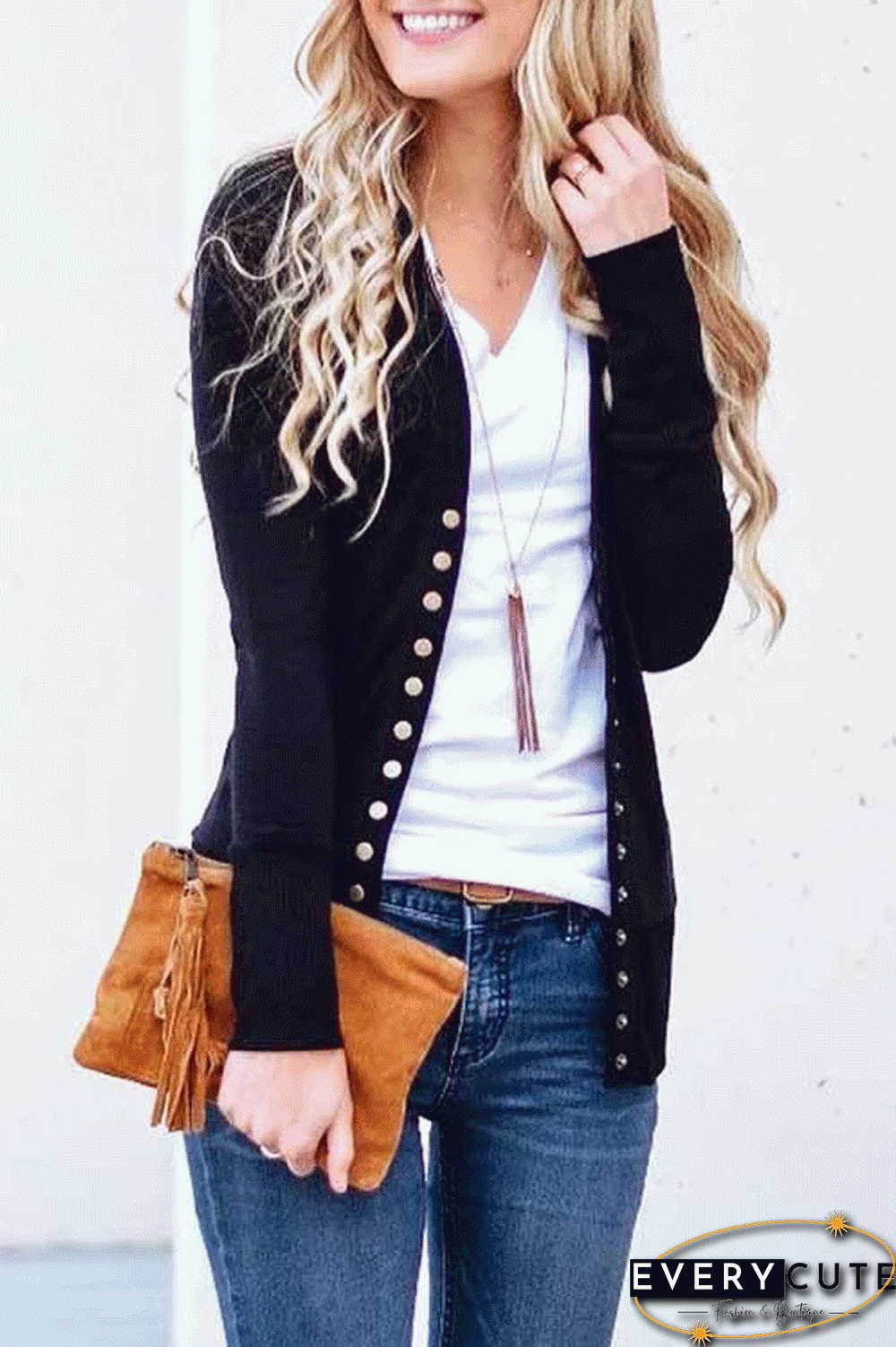 Long Sleeves Buttons Design Cardigan Tops(7 Colors)