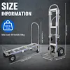 [US Local Warehouse] Convertible Hand Truck Alloy Fold Handcart Swivel Caster Tow Cart Cargo Trolley Convertible Hand Truck Dolly Cart With Wheels for Delivery Driver/Mover