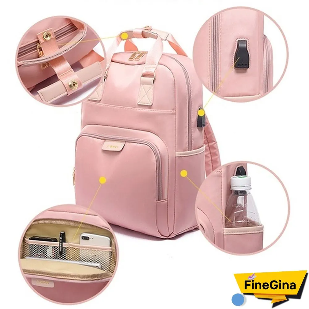 Fashion Anti-theft Bag Travel Waterproof Backpack Women Large Capacity Business USB Charge Laptop Backpack Leisure bag Laptop bag 13 13.3 14 15 15.6inch