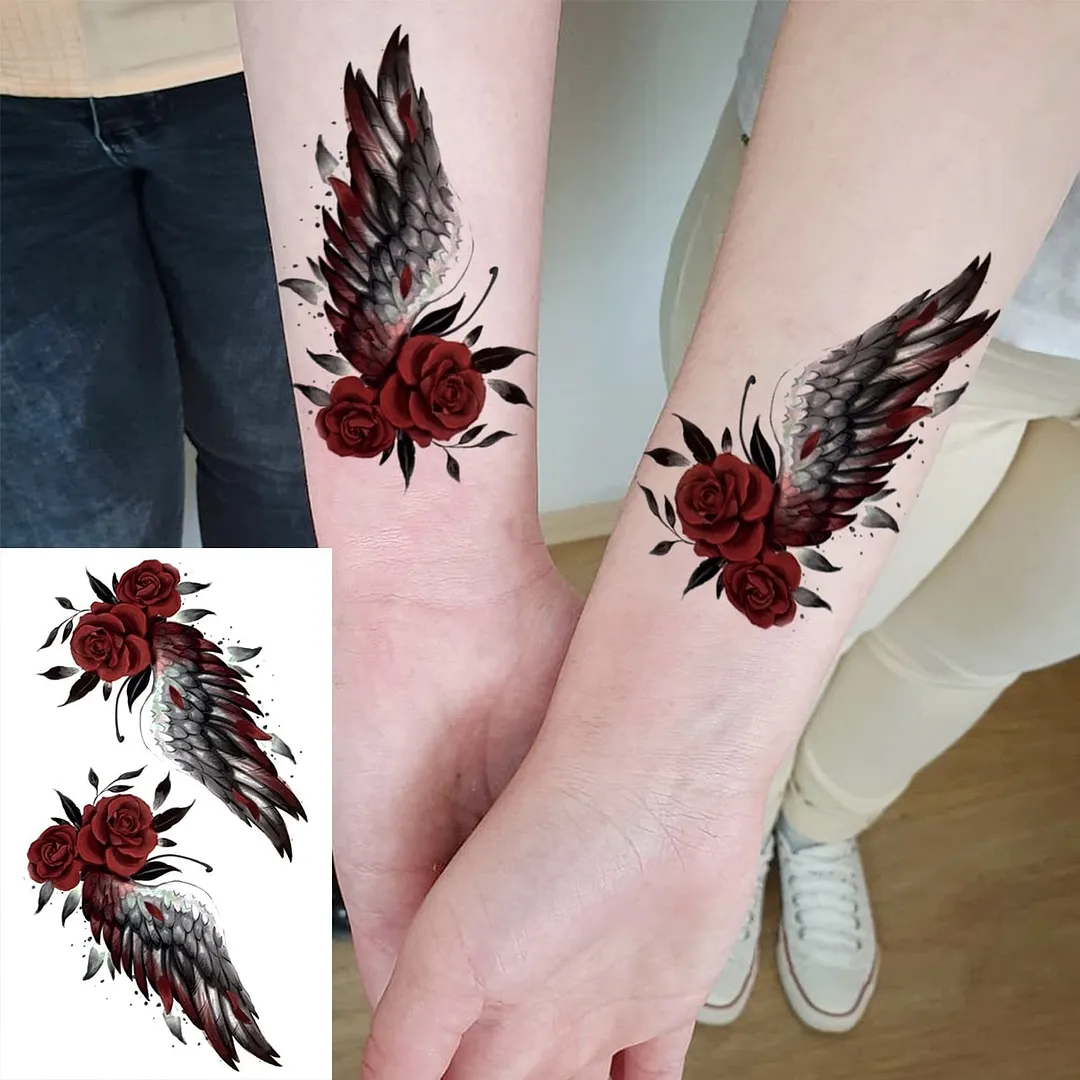 Realistic Swallow Temporary Tattoos For Women Men Whale Scorpion Wings Fake Tattoo Body Art Water Transfer Tatoos Sticker Wrist