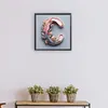 Lettre Plume C-Compl&egrave;te Rond Diamant Peinture-30X30CM