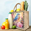 DIY Diamond Painting Linen Waterproof Handbag Shopping Storage Bag Totes Kit(with 2pcs diamond painting)