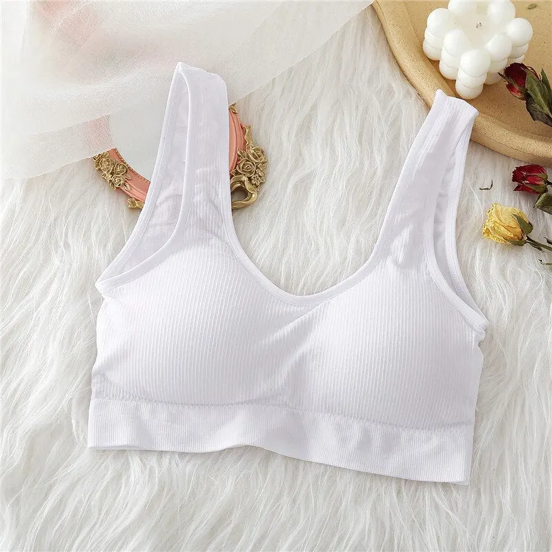 FINETOO Seamless Tank Tops Women Bra Sexy Underwear Adjustable Strap Wire Free Bralette Female Lingerie Intimates Brassiere S-XL