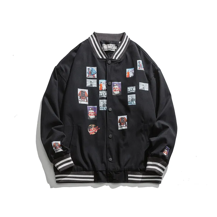 Letterman Jacket Outfit Senior Jackets Varsity Baseball Coat Spring Casual Baggy Coat Baseball Uniform