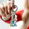 (US Local)PET Double Sided Special Shaped Easter Alphabet DIY Diamond Painting Keychain