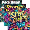 3PCS Graffiti Coloring Book Set Mindfulness Art Books for Adults 