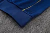 Joyfball 2025/2026 Kids Size Real Madrid Long Zipped Jacket Retro Version Royal Blue Soccer Jersey  1:1 Thai Quality 