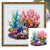 Underwater World - 14CT Stamped Cross Stitch - 40*40cm - Animal