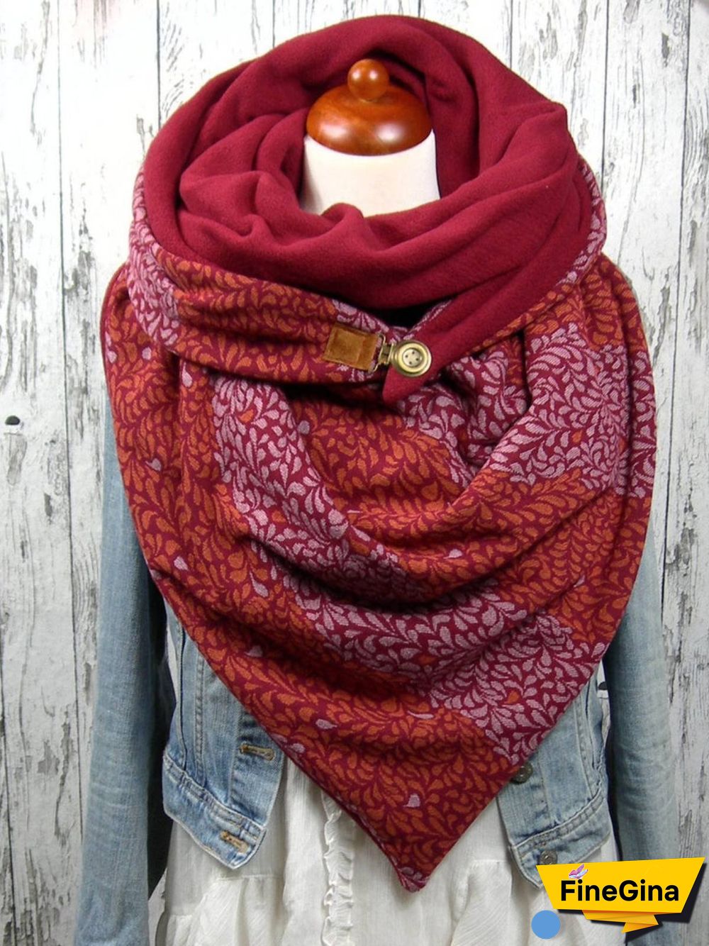 Red Printed Casual Scarves