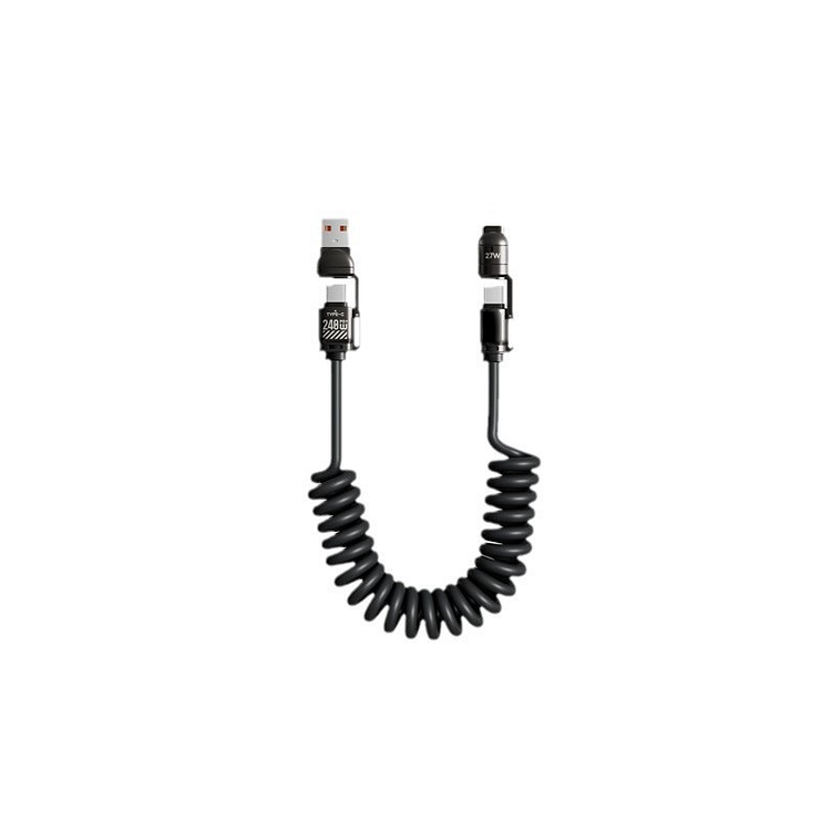 4-In-1 Spring Retractable Fast Charging Cable