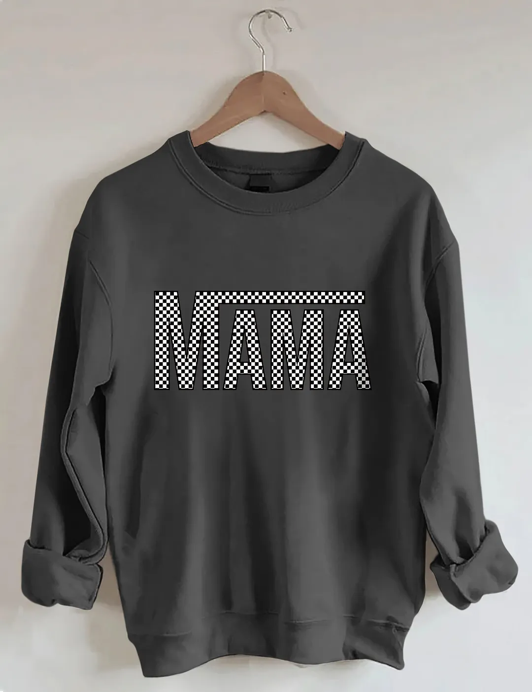 Checkered Retro Mama Sweatshirt 
