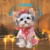 DIY Pink Yorkshire Terrier-Acrylic Diamond Painting Ornaments With Shaking Head Function