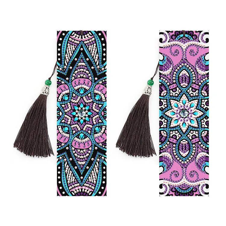 【Bookmark】2Pcs 5D Mosaic Bookmark Tassel Diamond Painting Cross Stitch Page-Marker gbfke