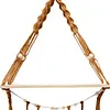 Boho Floating Shelves for Wall Decor with Wood Shelves & Macrame Leaf Floating Storage Display Shelving No Drilling for Bathroom Bedroom Office Living Room Dorm