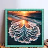 Beach Dress Girl-11CT Stamped Cross Stitch 40*40cm