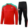 Joyfball 2024/2025 Portugal Half-Pull Training Suit Red Football Shirt