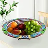(US Local)Diamond Painting Wooden Serving Tray Decorative Diamond Painting Dining Plate(C)