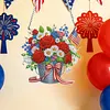 Independence Day Bouquet DIY Acrylic Diamond Painting Hanging Kit Special Shape Crystal Rhinestone Art Pendants Single Side Drill for Adults Gift Home Wall Or Window Decor