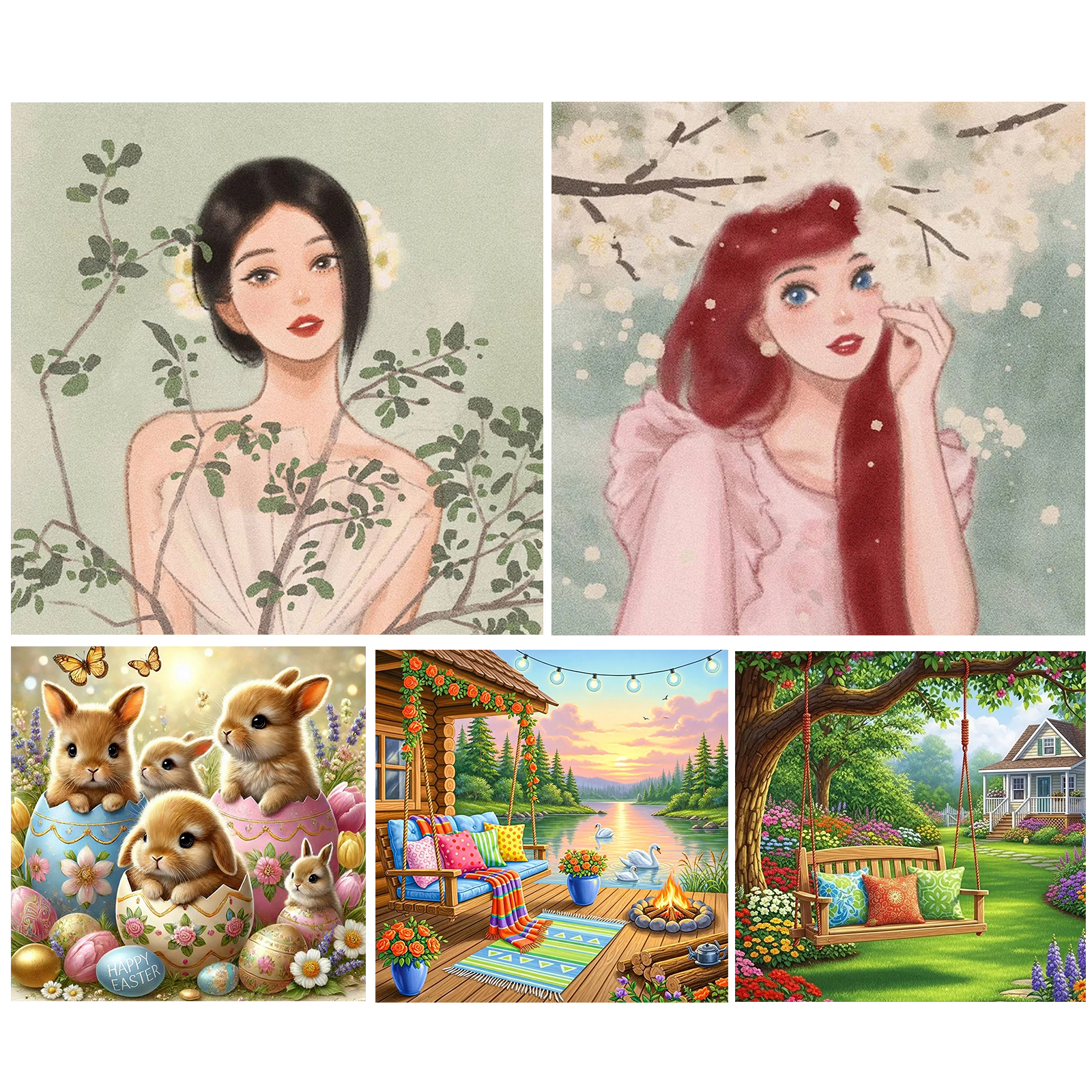 Girl - Full Round Drill Diamond Painting - 30*30CM(Canvas)