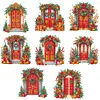 8Pcs Double Side Effect Acrylic Special Shaped Christmas Theme Xmas Trees Hanging Pendant Kits
