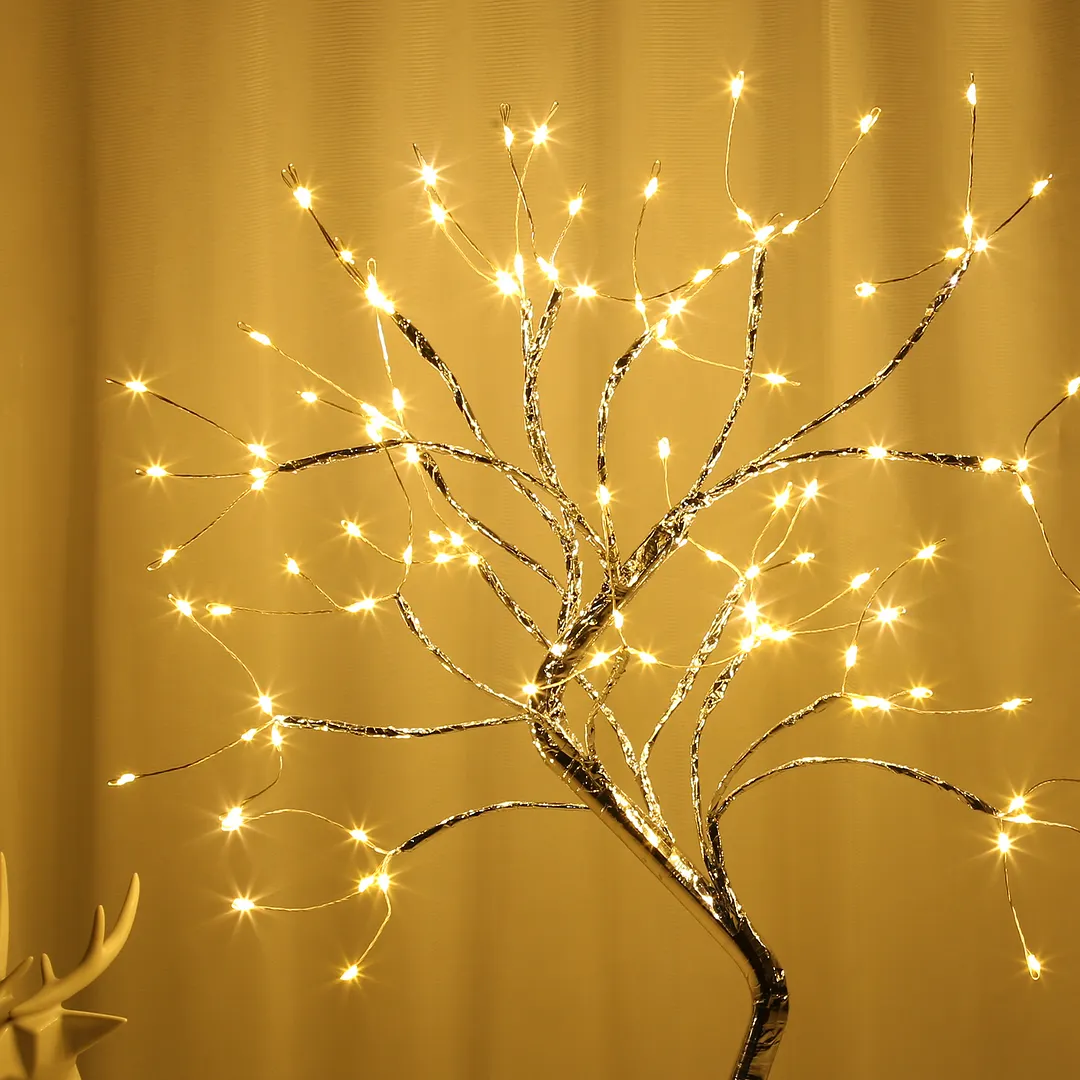 20 inch Tabletop Bonsai Tree Light, 108 LED Copper Wire Lamp (Warm White)