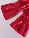 Off-The-Shoulder V-Neck Long Sleeve Ruffled Backless Sexy Mini Dress