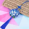 Lotus - Counted Bead Embroidery - Keychain