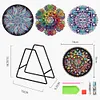 4PCS Wooden Diamond Painted Placemats for Dining Table Decor (Datura)