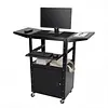 [US Local Warehouse] Rolling AV Carts Cabinet & Stands with Locking Cabinet Keyboard Tray Printer Craft Utility Cart with Wheels Height Adjustable 36-44 in 110lbs for Classroom Office