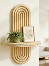 1/2Pcs Boho Shelves Wall Decor Mid Century Modern Decorative Floating Shelves 11.81 Inch with Ledge for Home Living Room