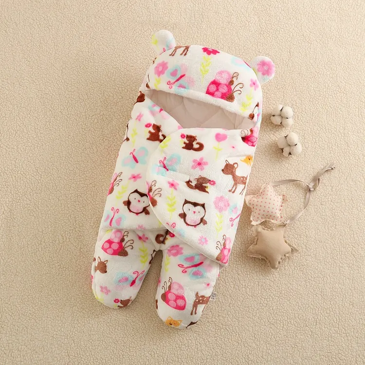 Flannel Split Legs Small Animals Printed Sleeping Bag For 16-24 Inches Reborn Dolls