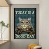 Retro Poster - Today Is A Good Day Cat-11CT Stamped Cross Stitch 40*60cm/15.75*23.62in (Big Size)