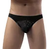 Men's Athletic Silk Underwear Low Rise Nylon Mesh Elastic Solid Pattern Sexy Briefs